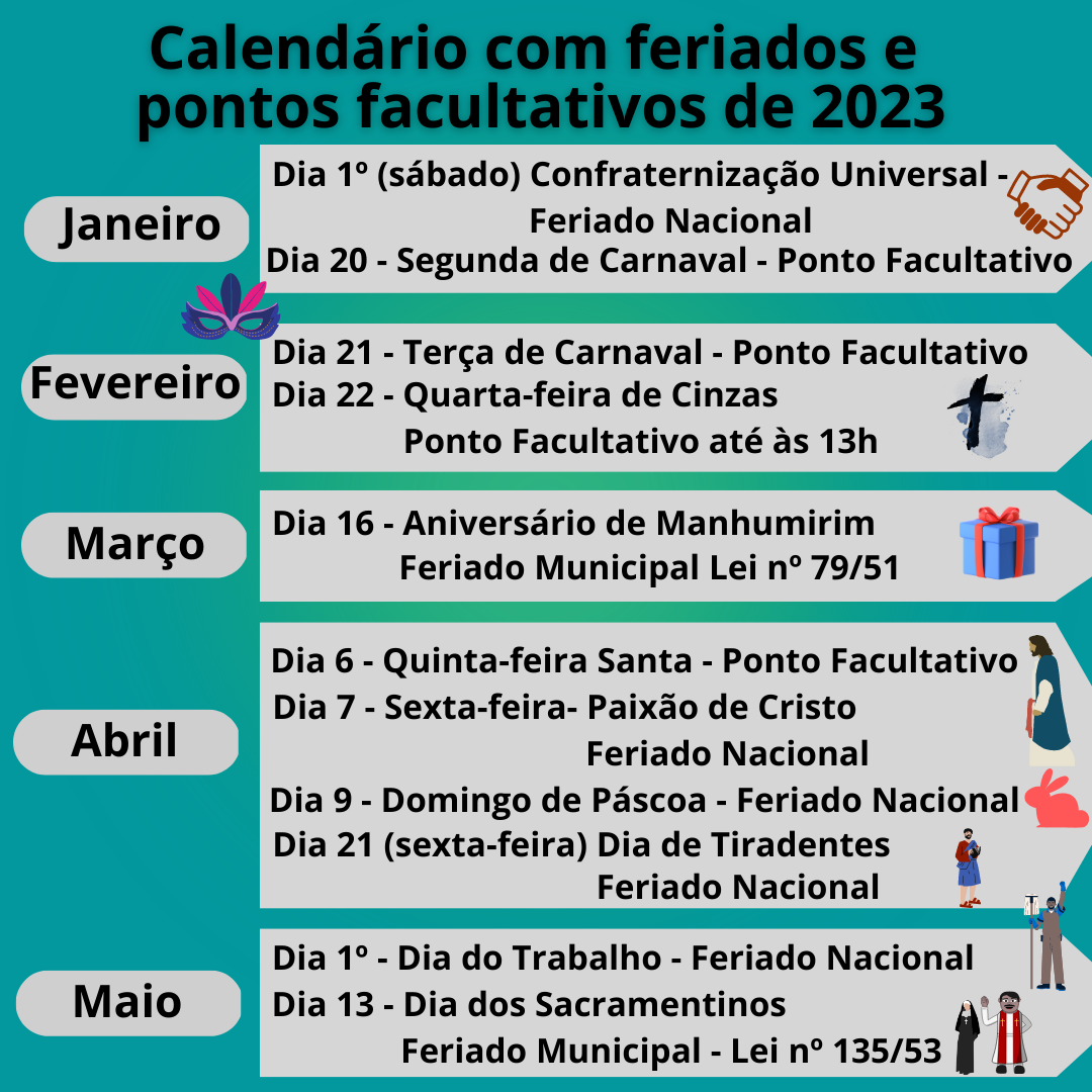 Calendário feriados 2023 1