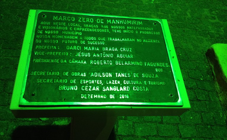 Placa onde está o Marco Zero.