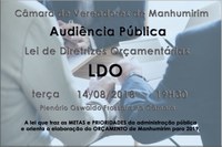 Câmara tem audiência pública na terça-feira sobre a LDO