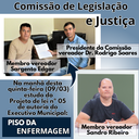 Comissão de Legislação e Justiça se reuniu hoje (09) sobre PL do piso da enfermagem