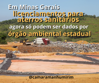 Em Minas Gerais licenciamento para aterros sanitários agora só pode ser dado por órgão ambiental estadual 