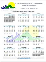 Está pronto o calendário legislativo para 2020