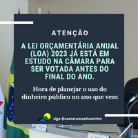 Lei Orçamentária Municipal 2023 está em estudo na Câmara