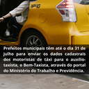 Prefeitos têm até 31 de julho para enviar dados cadastrais de motoristas de táxi