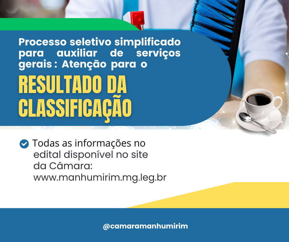 Resultado da classificação do processo seletivo simplificado