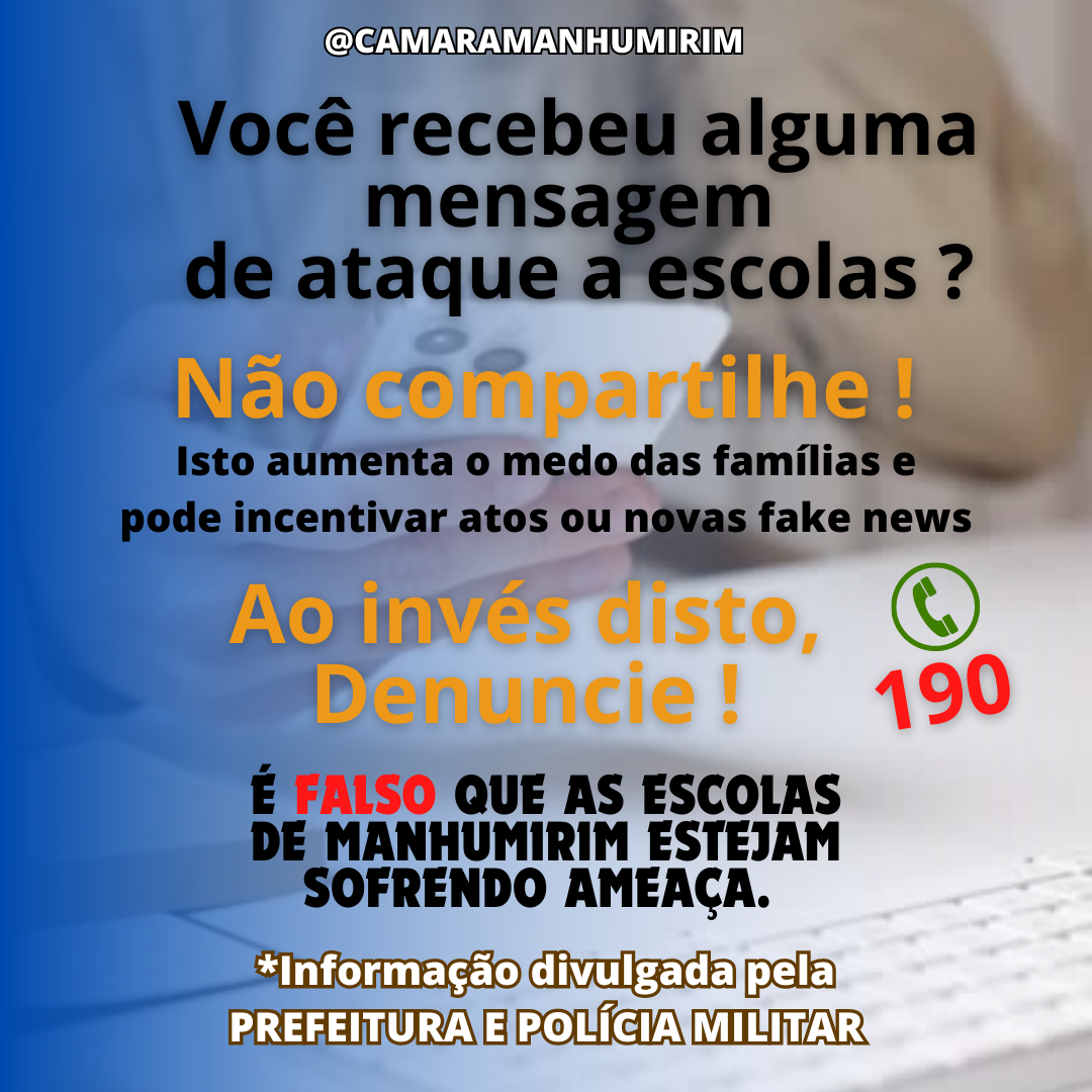 Você recebeu mensagem de ataque a escolas? 